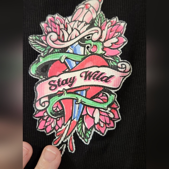 Y2K Forever 21 "Stay Wild" Cropped Workout Yoga Sport Bra Tank Top Sz M - Picture 6 of 6